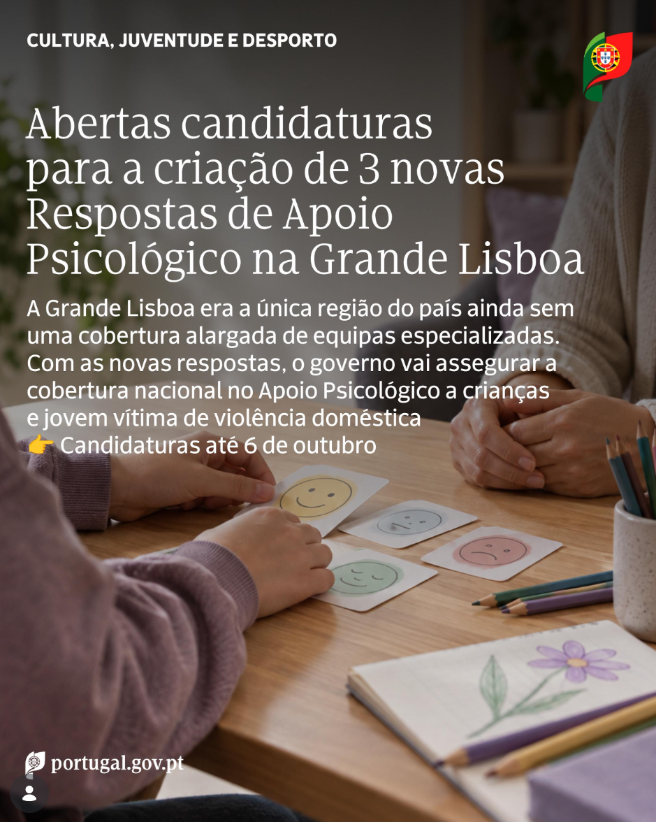 Abertas candidaturas para a criação de 3 novas Respostas de Apoio Psicológico na Grande Lisboa